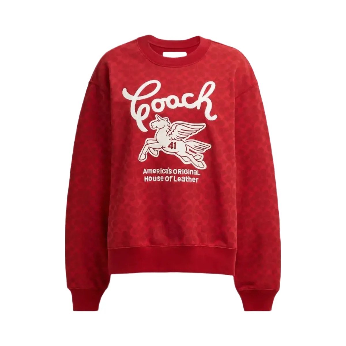 Coach Signature Pegasus Sweatshirt Red Signature - HypeFly India View 1