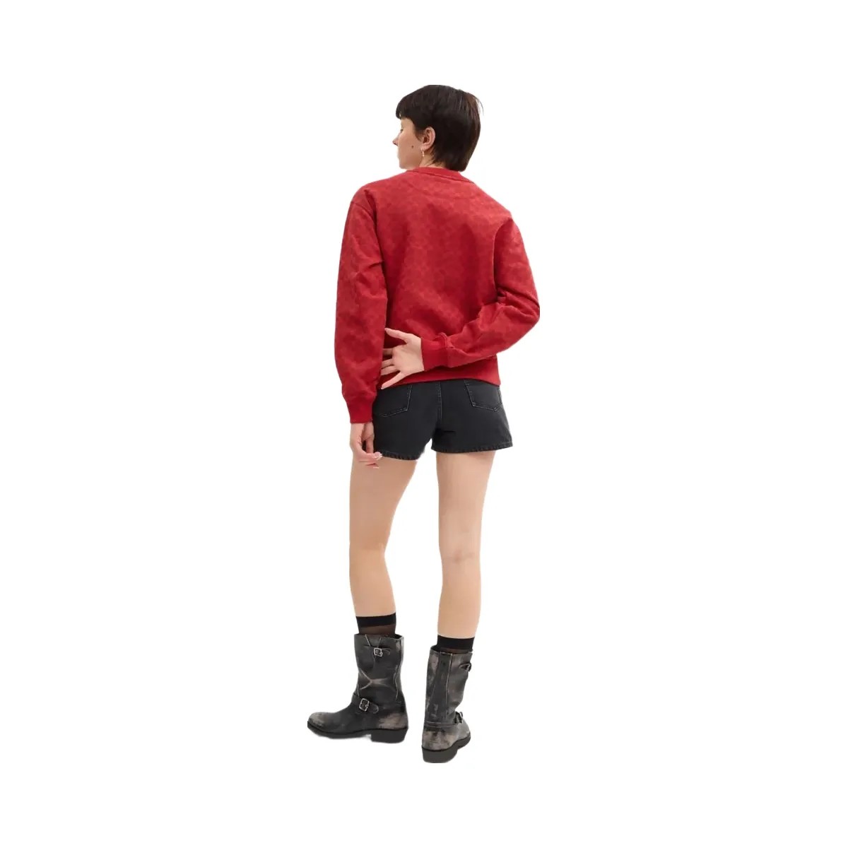 Coach Signature Pegasus Sweatshirt Red Signature - HypeFly India View 3