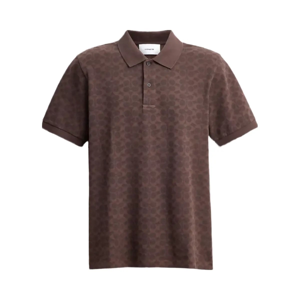 Coach Signature Polo In Organic Cotton in Brown Signature - HypeFly India View 1
