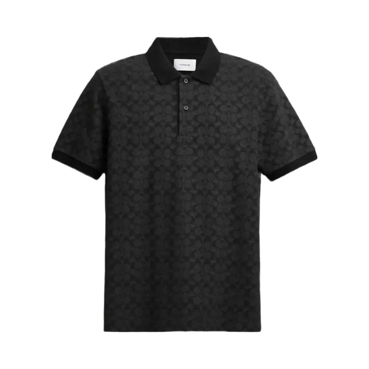 Coach Signature Polo In Organic Cotton in Charcoal Signature - HypeFly India View 1