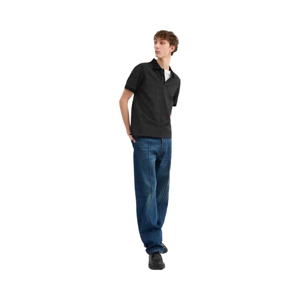 Coach Signature Polo In Organic Cotton in Charcoal Signature - HypeFly India View 2