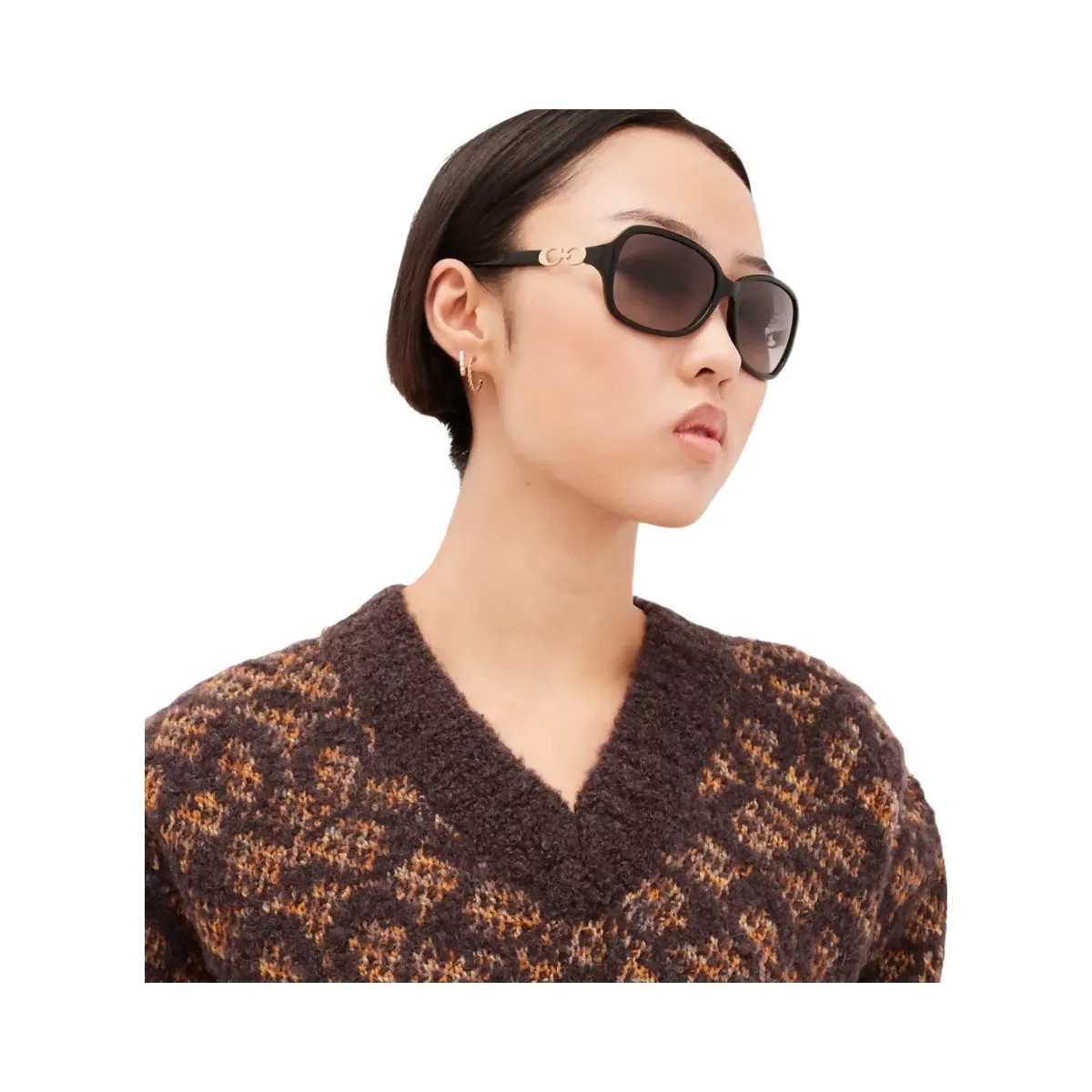 Coach Signature Rectangle Sunglasses in Black - HypeFly India View 2