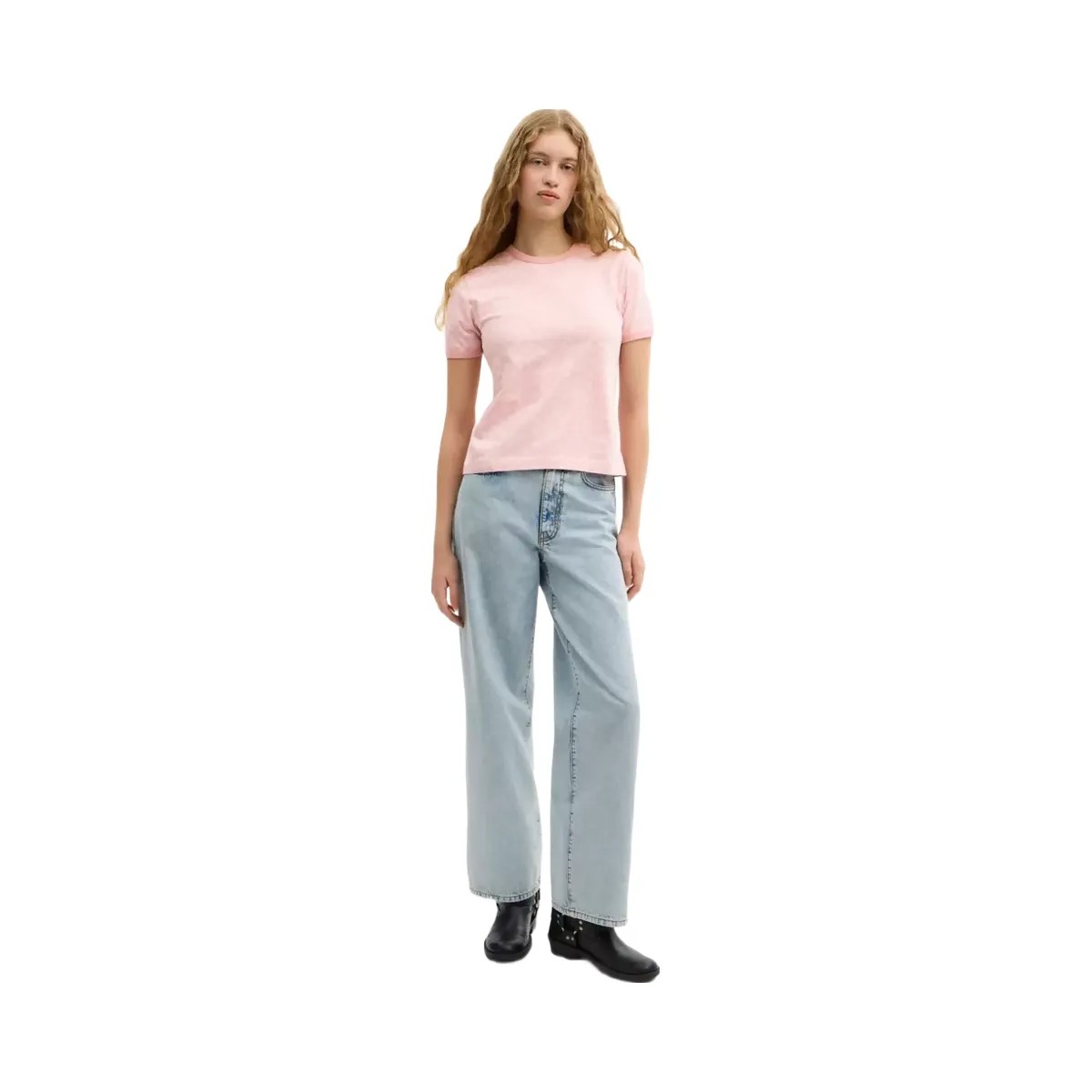 Coach Signature Ringer T-Shirt In Organic Cotton in Pink Signature - HypeFly India View 2