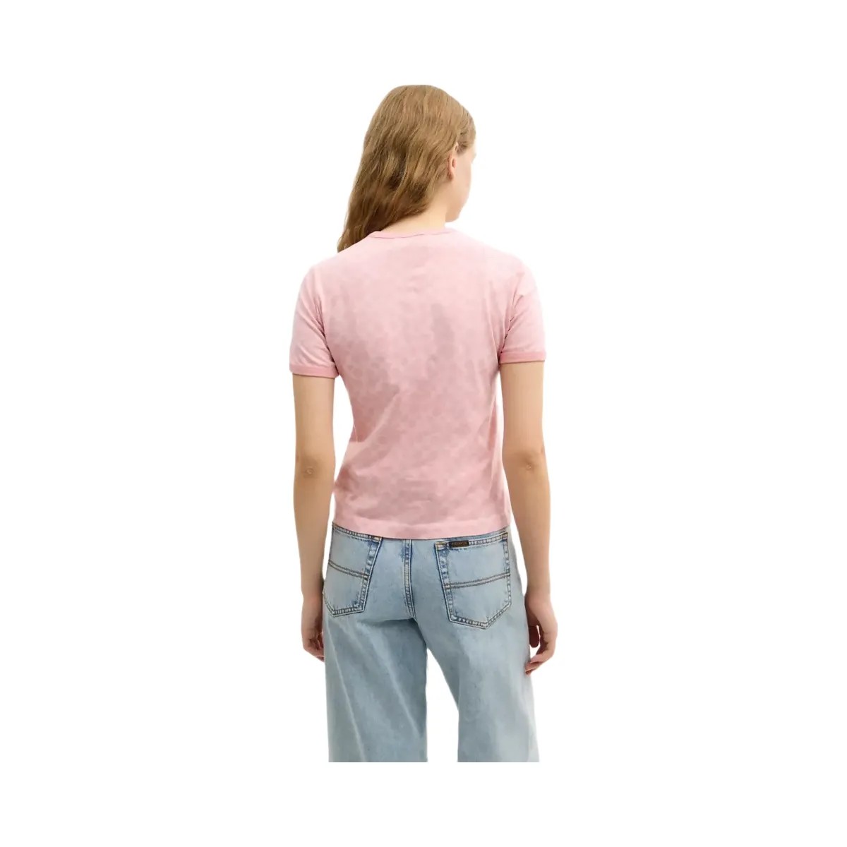 Coach Signature Ringer T-Shirt In Organic Cotton in Pink Signature - HypeFly India View 3