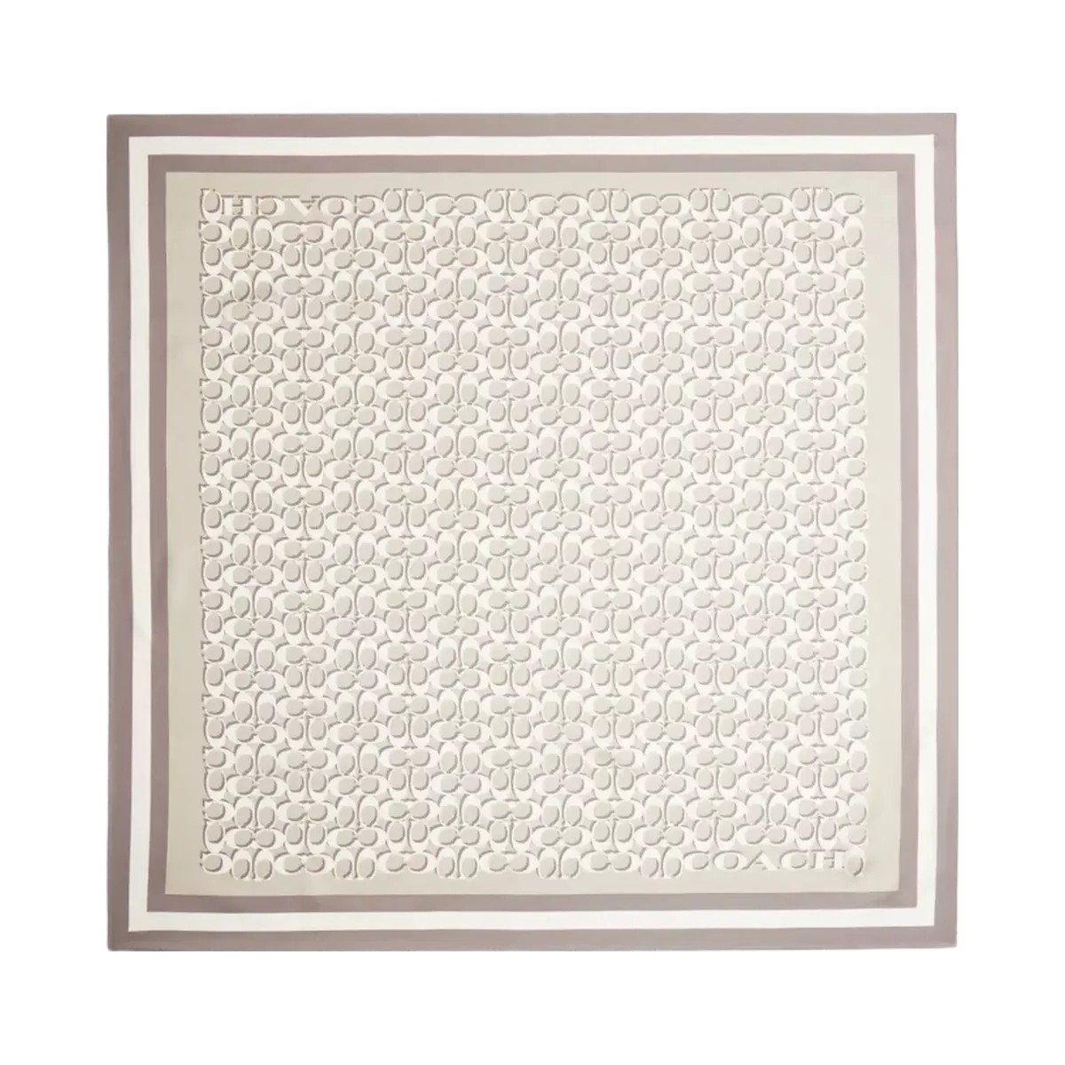 Coach Signature Silk Square Scarf in Bone - HypeFly India View 1