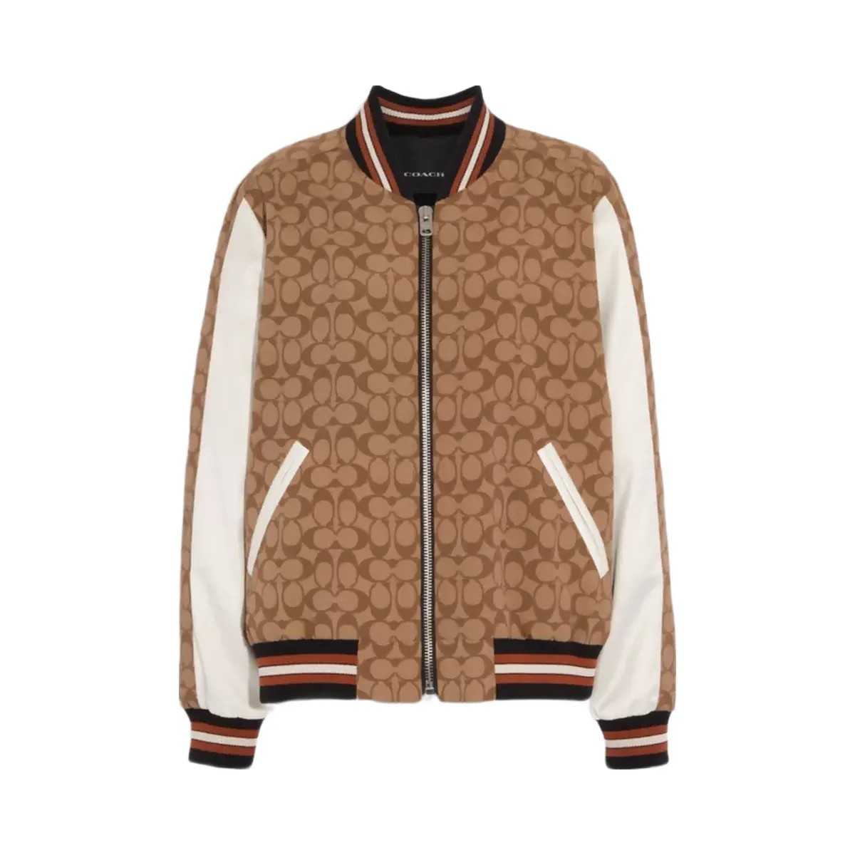 Coach Signature Souvenir Jacket in Khaki Multi - HypeFly India View 1