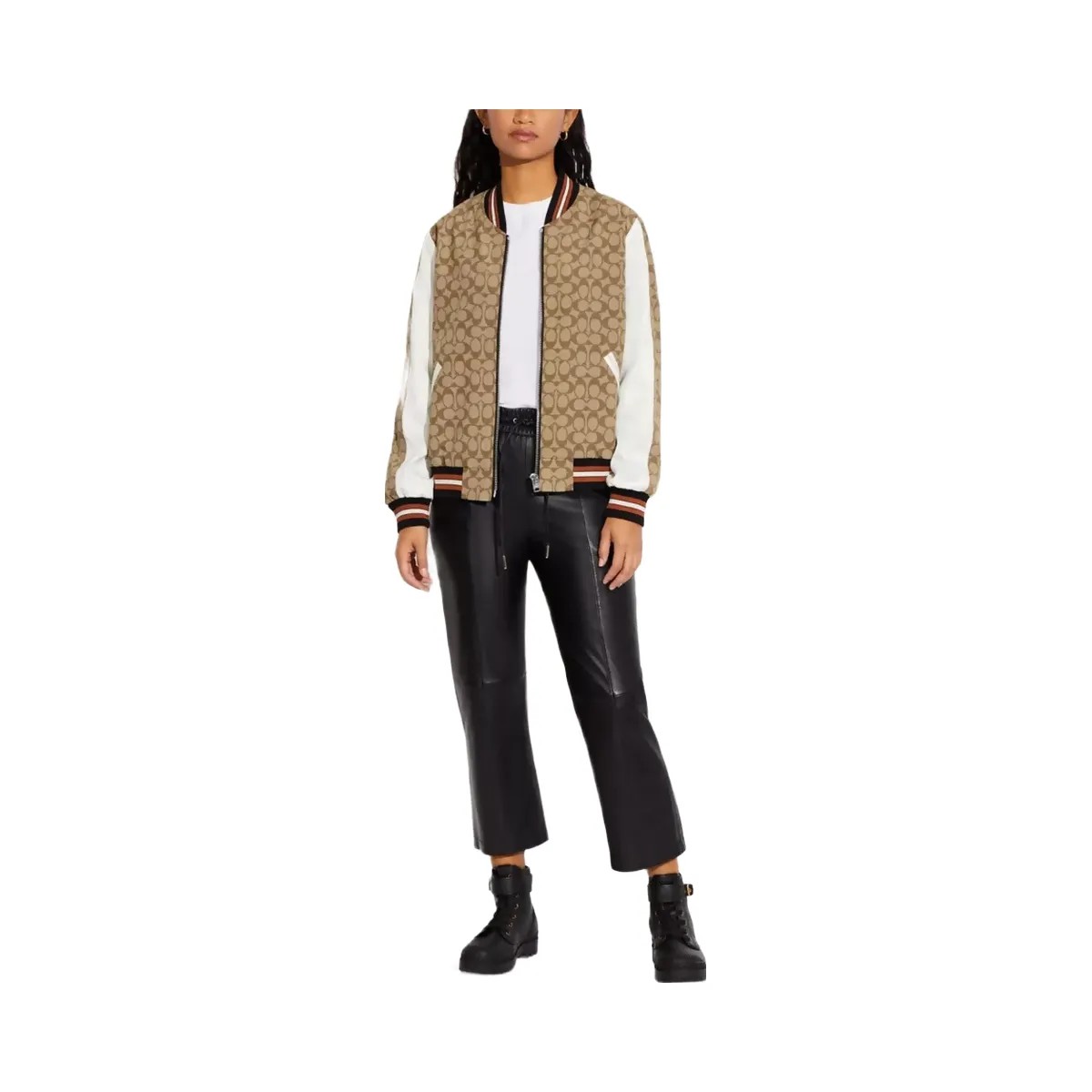 Coach Signature Souvenir Jacket in Khaki Multi - HypeFly India View 2