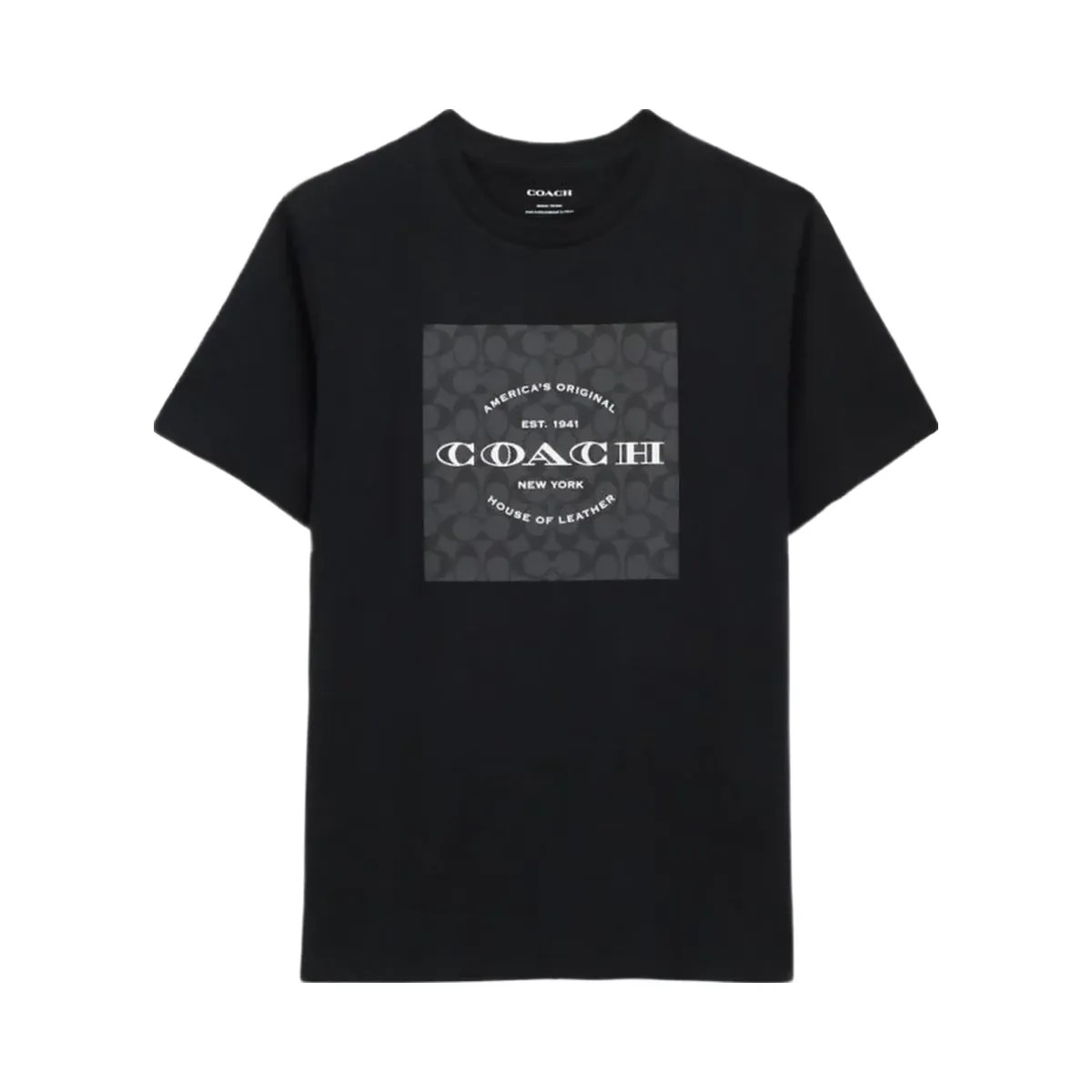 Coach Signature Square T Shirt In Organic Cotton Black - HypeFly India View 1