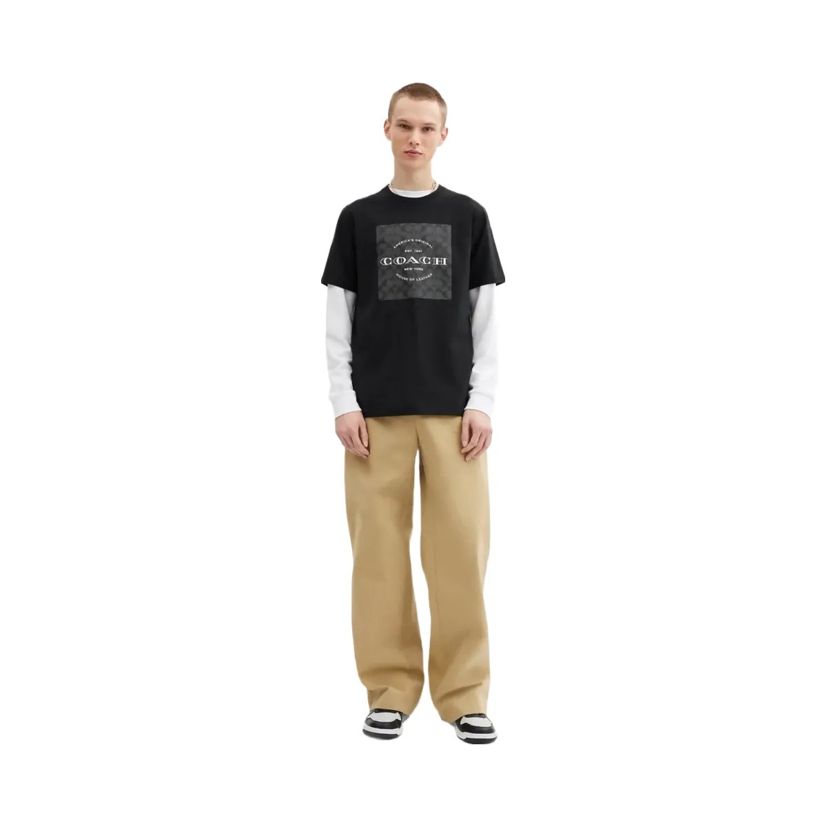 Coach Signature Square T Shirt In Organic Cotton Black - HypeFly India View 2
