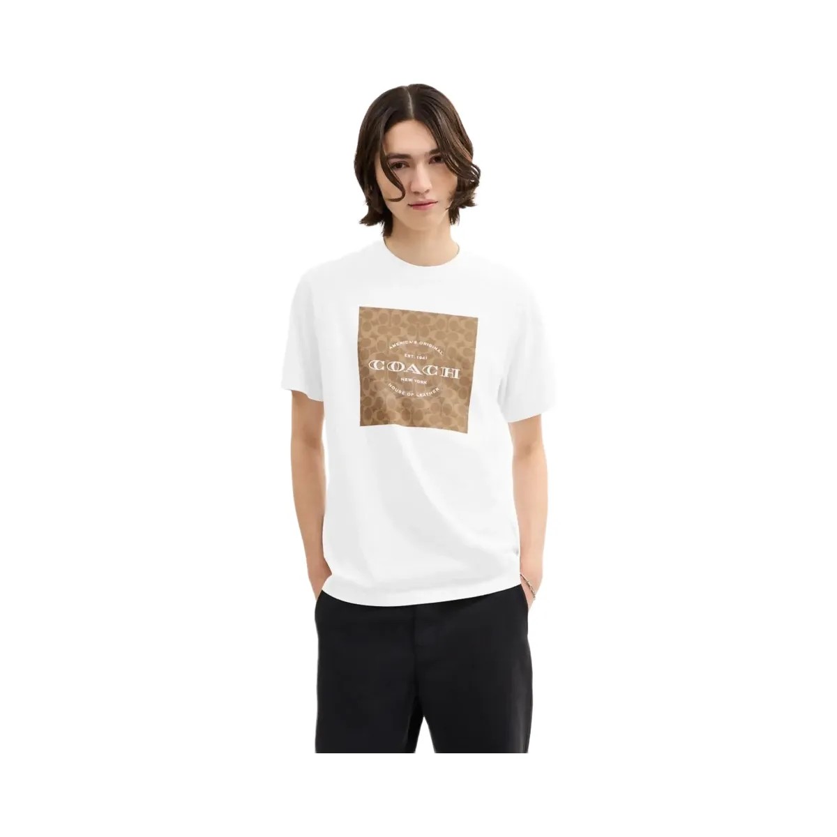 Coach Signature Square T Shirt In Organic Cotton White - HypeFly India View 2