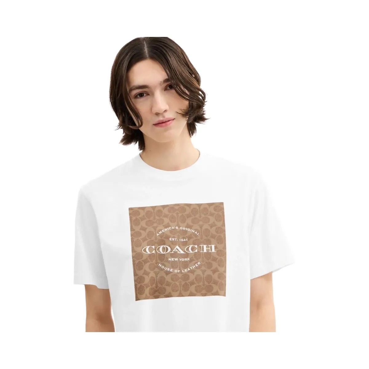 Coach Signature Square T Shirt In Organic Cotton White - HypeFly India View 4