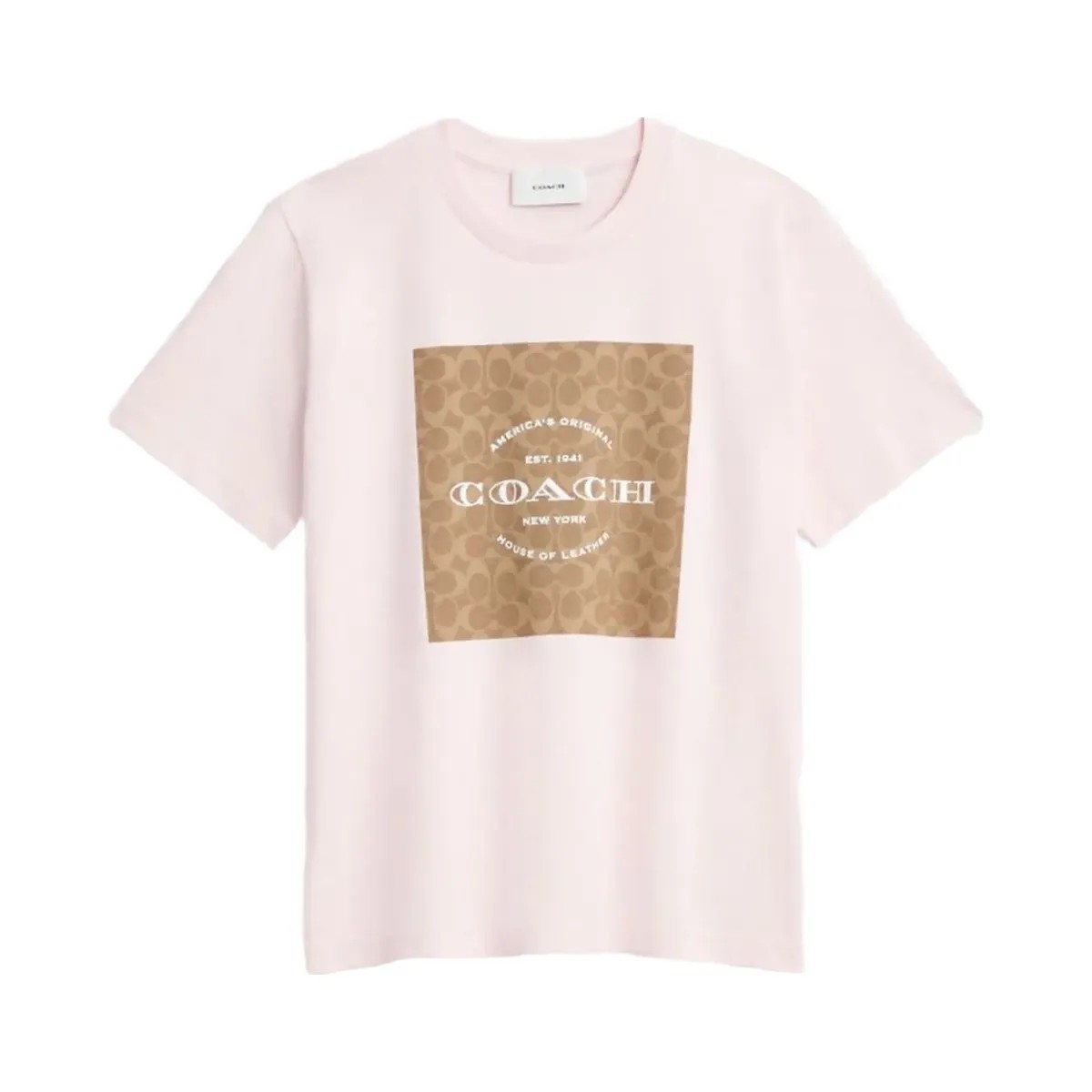 Coach Signature Square T Shirt Light Pink - HypeFly India View 1