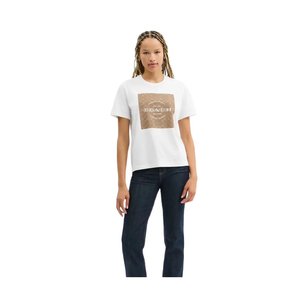 Coach Signature Square T Shirt White - HypeFly India View 2