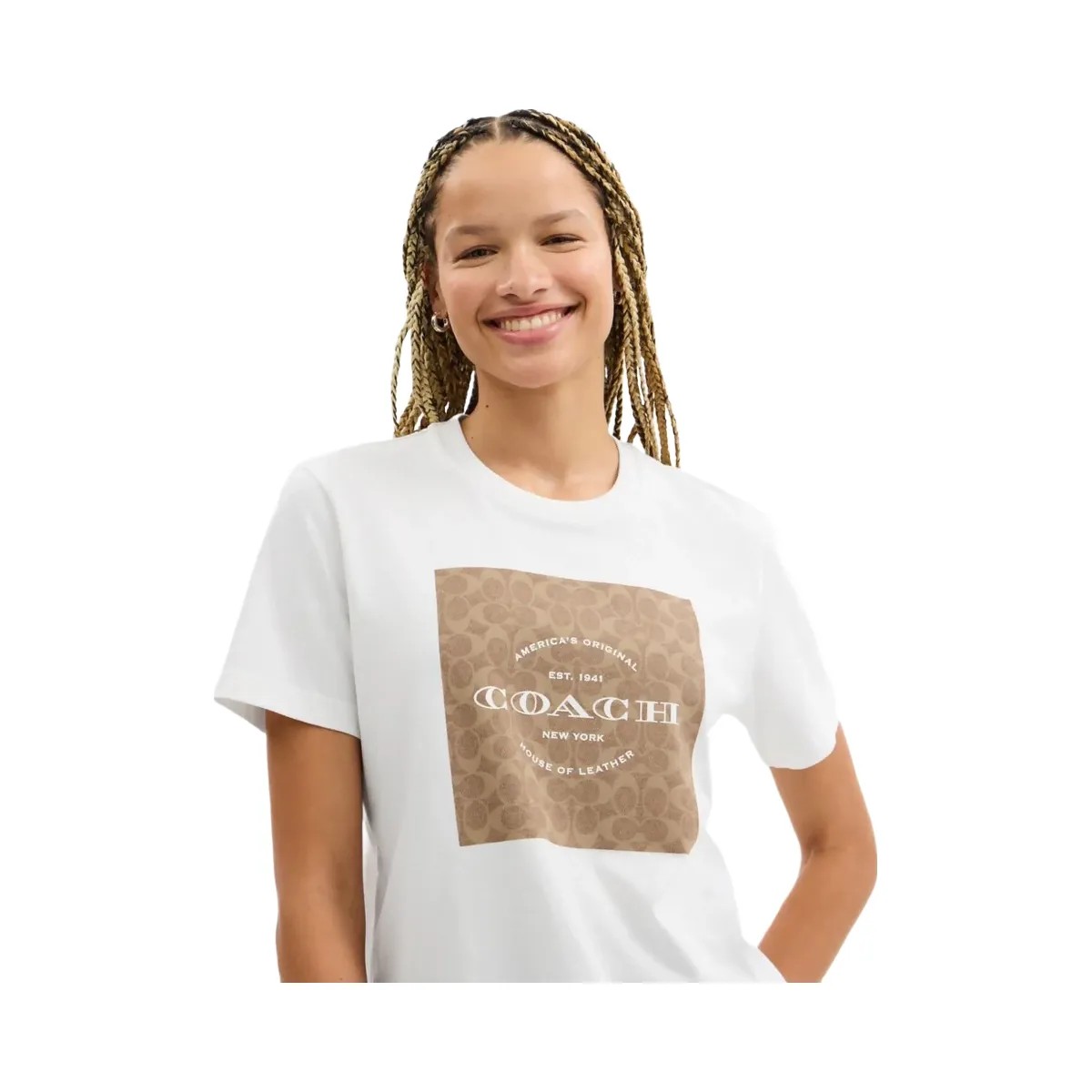 Coach Signature Square T Shirt White - HypeFly India View 4