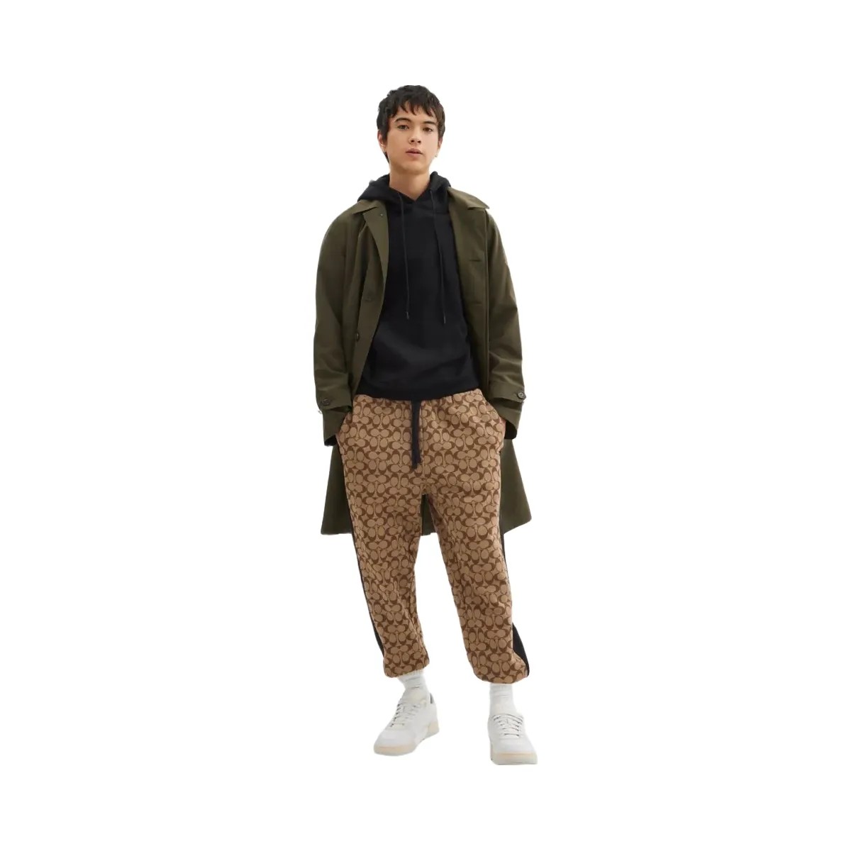 Coach Signature Sweatpants Khaki Signature - HypeFly India View 2