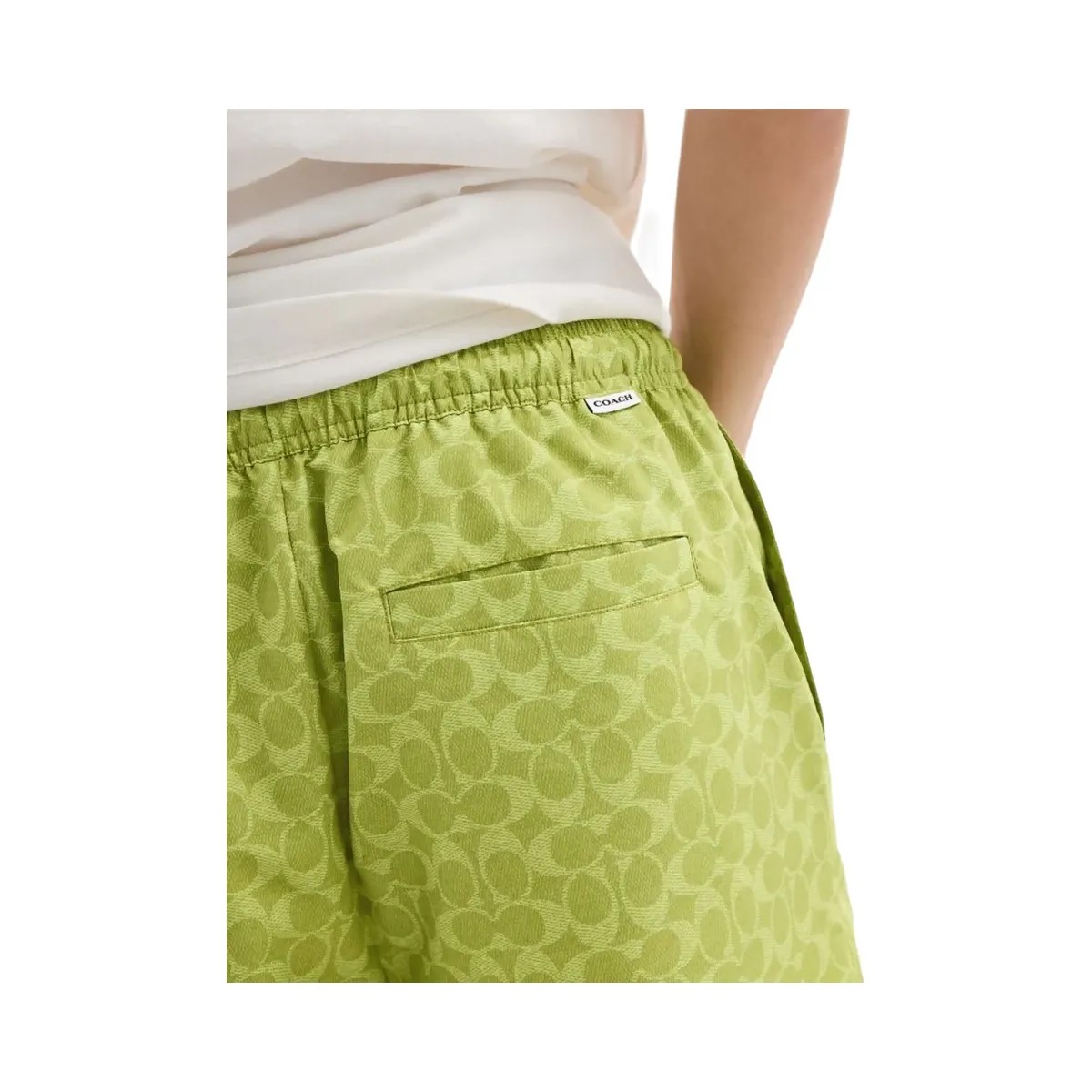Coach Signature Swim Trunks In Recycled Polyester Pear - HypeFly India View 4
