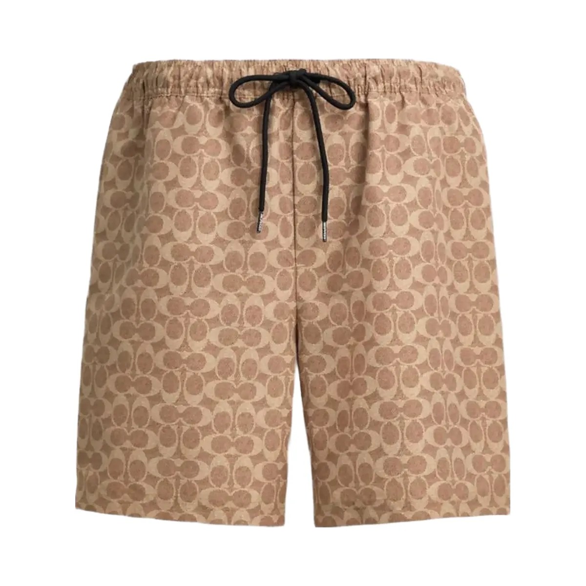 Coach Signature Swim Trunks In Recycled Polyester Tan Signature - HypeFly India View 1