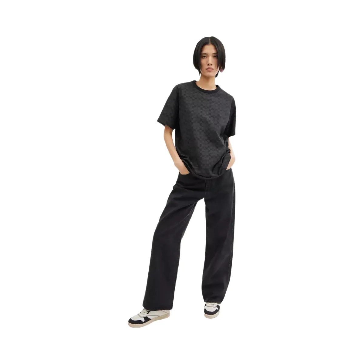 Coach Signature T-Shirt in Charcoal Signature - HypeFly India View 4