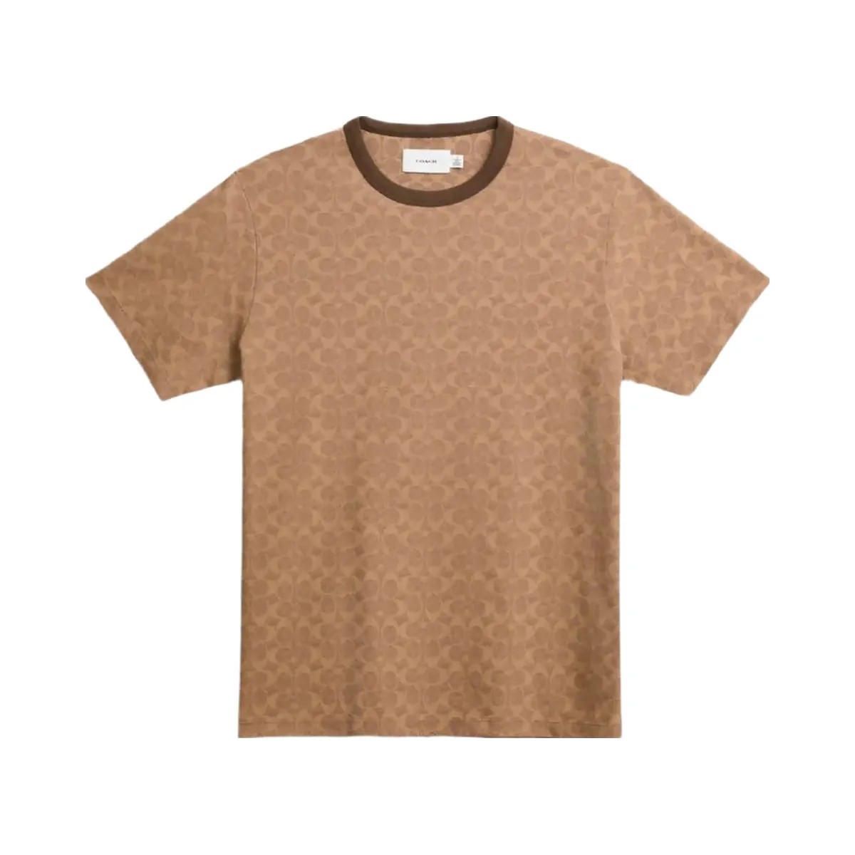 Coach Signature T Shirt In Organic Cotton Tan Signature - HypeFly India View 1