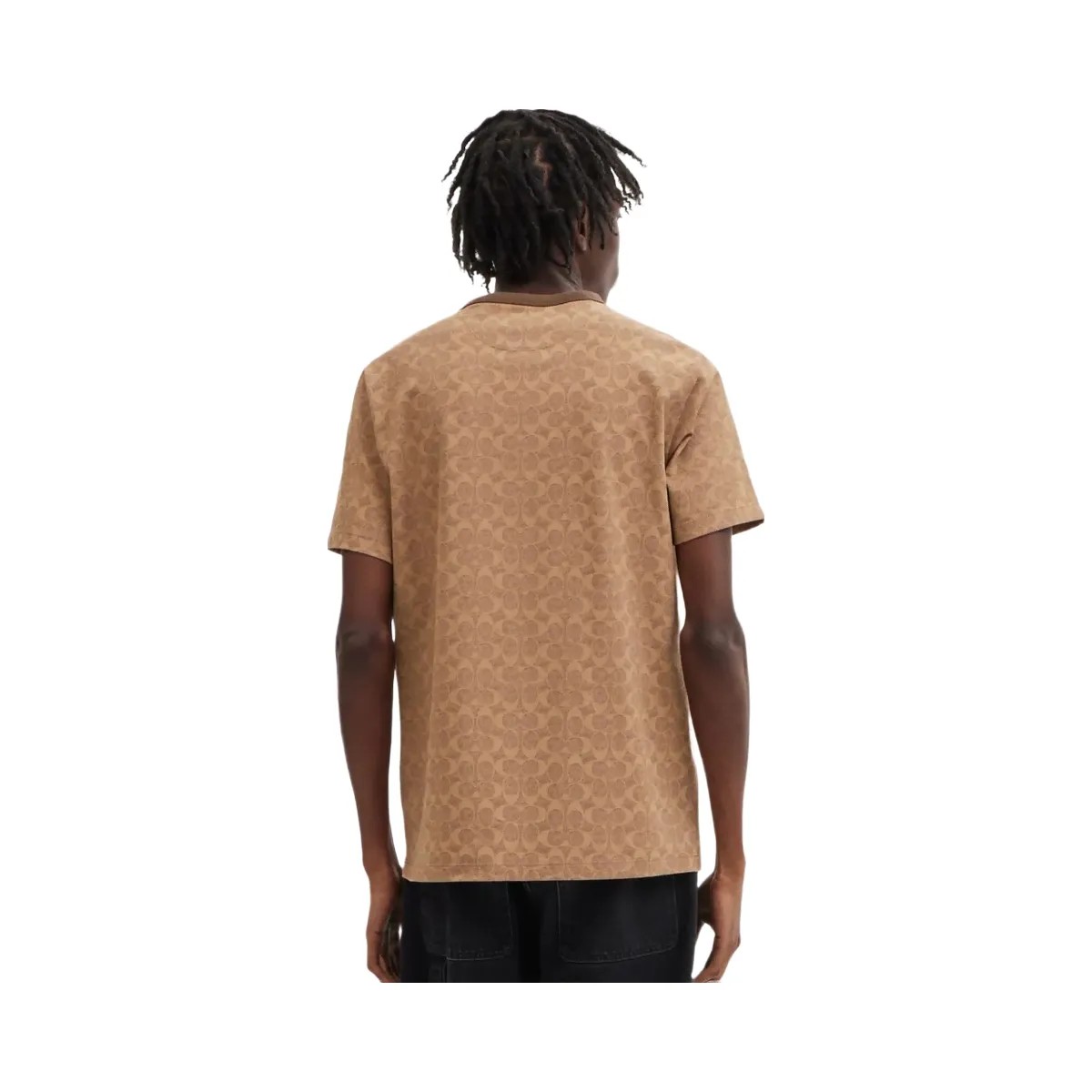 Coach Signature T Shirt In Organic Cotton Tan Signature - HypeFly India View 3