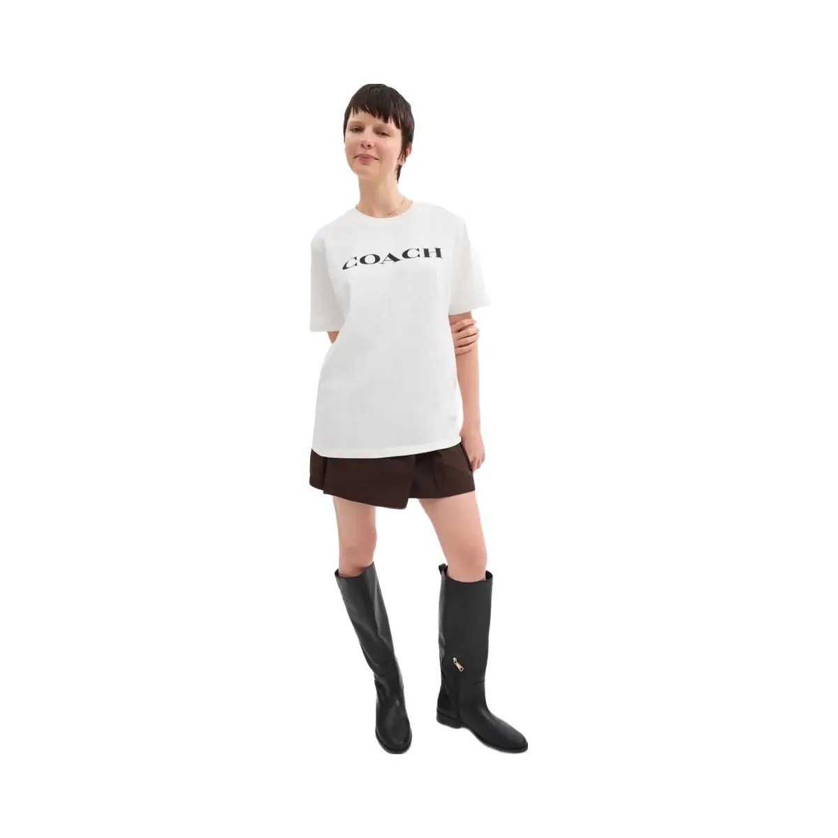 Coach Signature T Shirt In Organic Cotton White - HypeFly India View 2