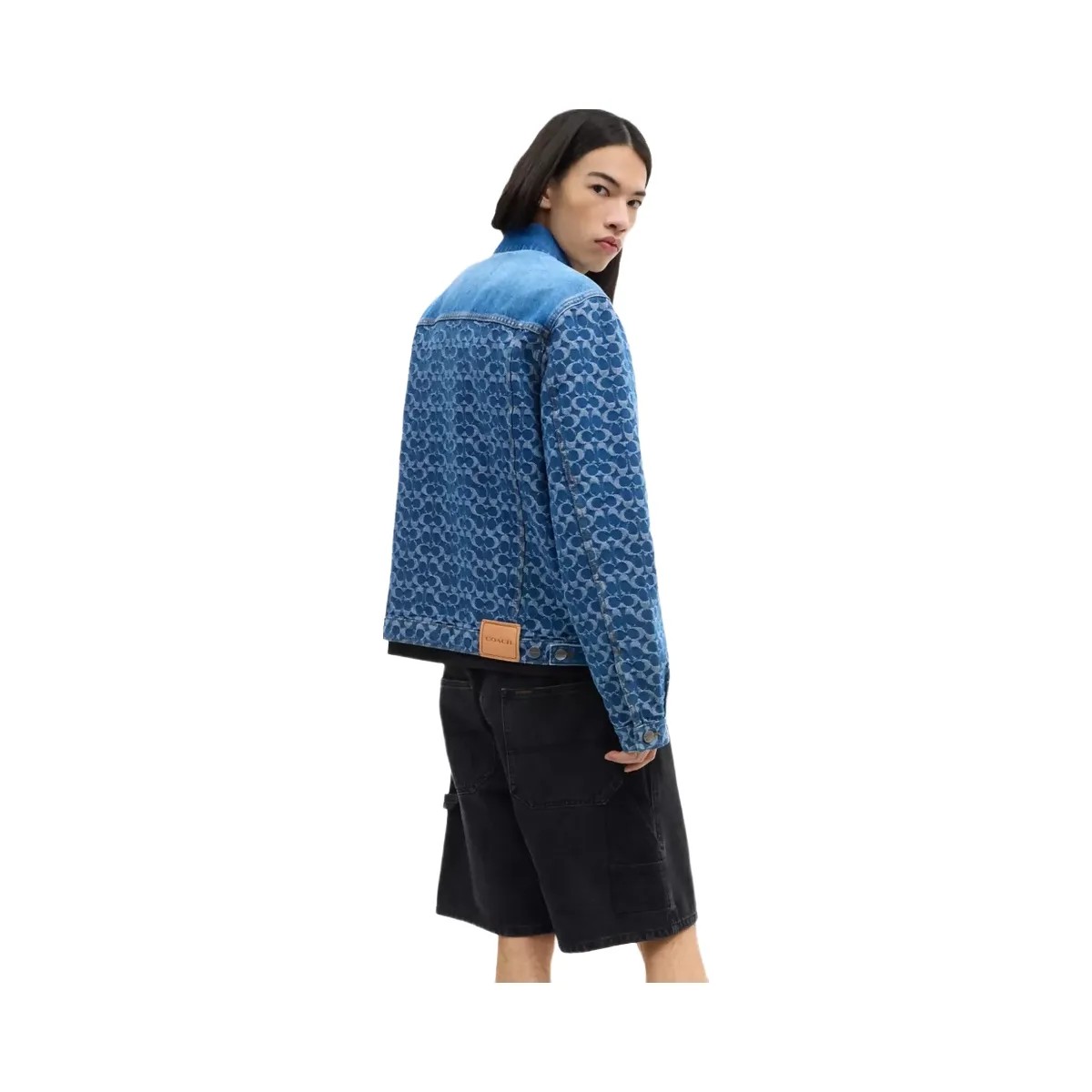Coach Signature Trucker Jacket In Organic Cotton in Blue Signature - HypeFly India View 3