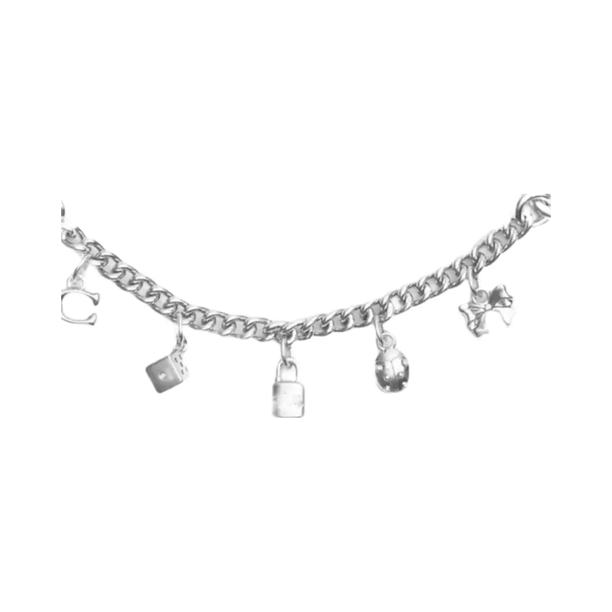 Coach Silver Swagger Chain With Charms in Silver Silver - HypeFly India View 1