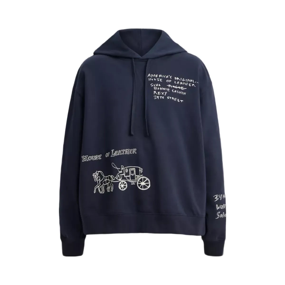 Coach Sketch Horse And Carriage Relaxed Hoodie in Navy Multi - HypeFly India View 1
