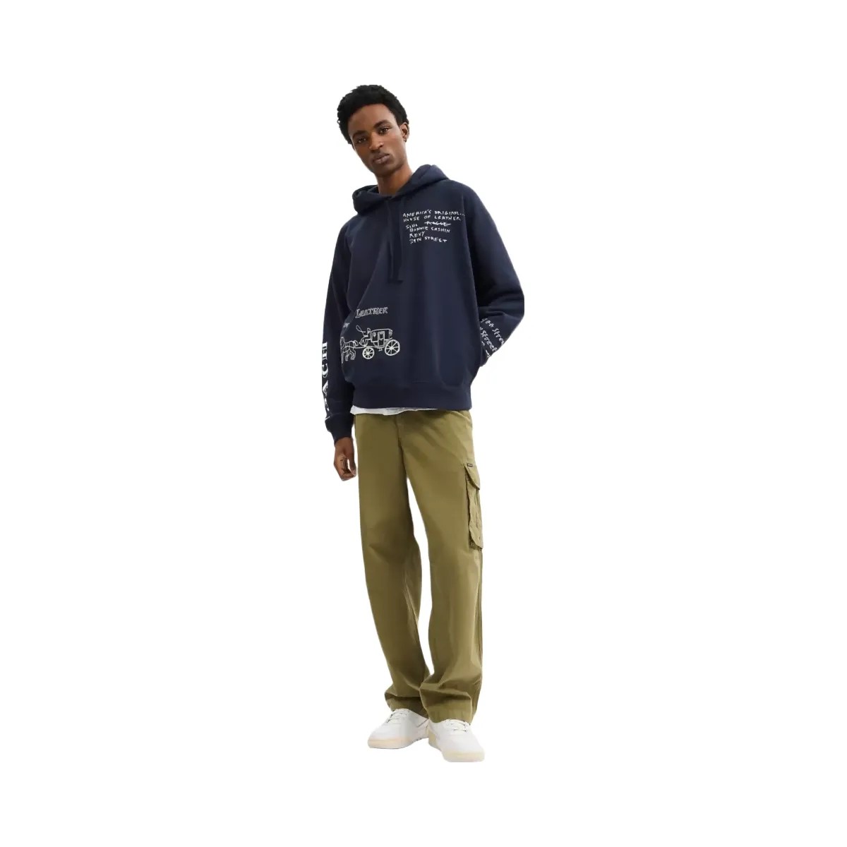 Coach Sketch Horse And Carriage Relaxed Hoodie in Navy Multi - HypeFly India View 2