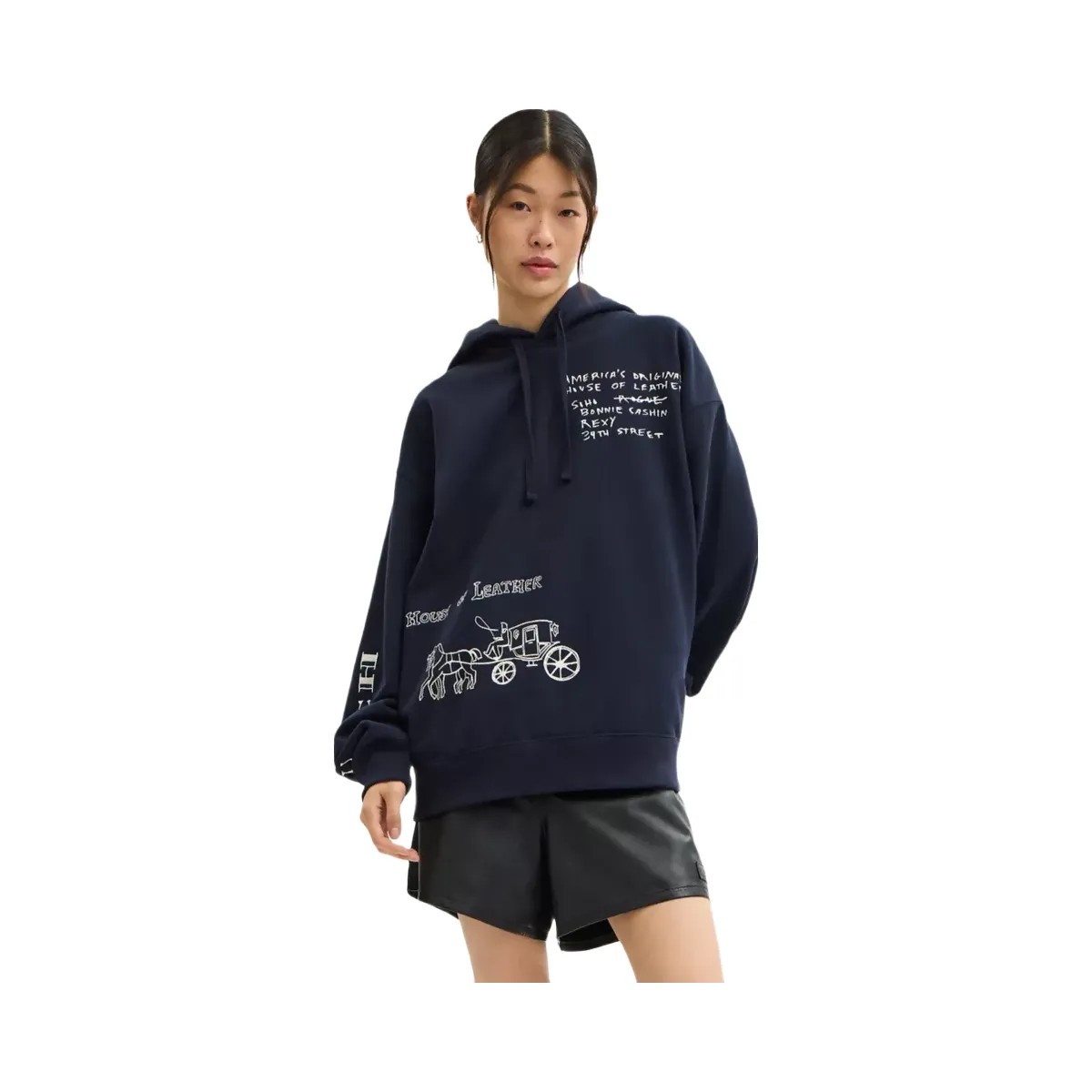 Coach Sketch Horse And Carriage Relaxed Hoodie in Navy Multi - HypeFly India View 4