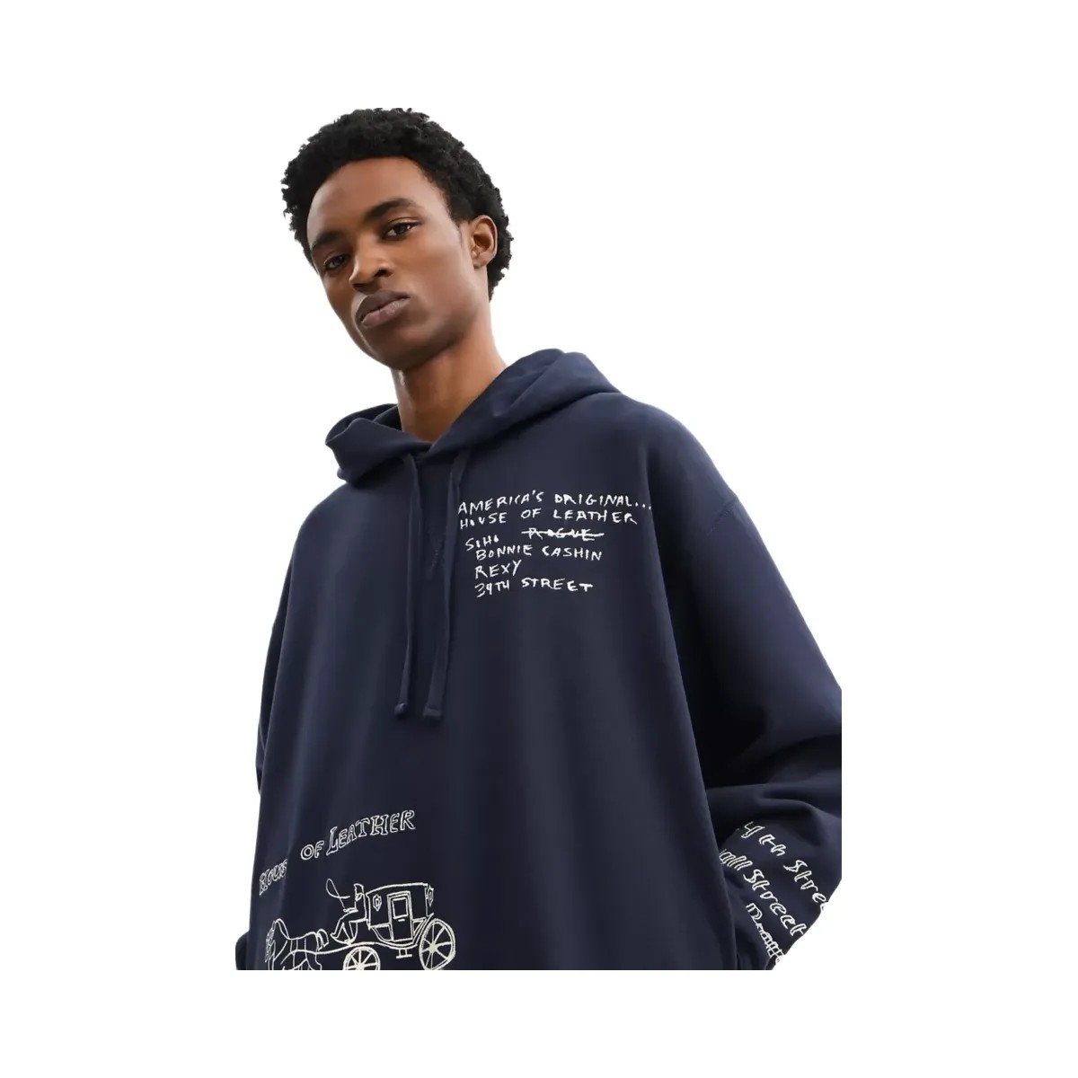 Coach Sketch Horse And Carriage Relaxed Hoodie in Navy Multi - HypeFly India View 6