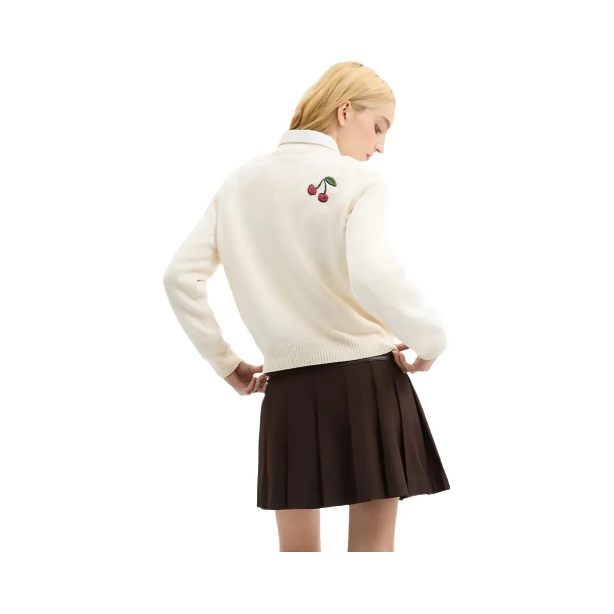 Coach Sketch Print Crewneck Sweater In Organic Cotton Cream Multi - HypeFly India View 3