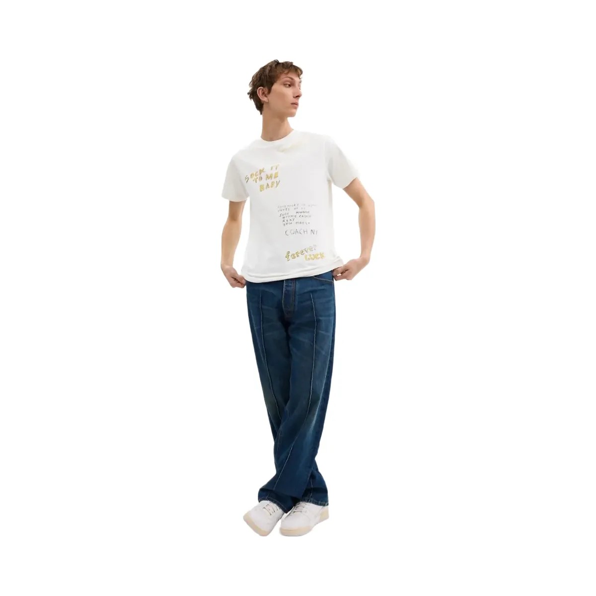 Coach Sketch Print T Shirt White - HypeFly India View 2