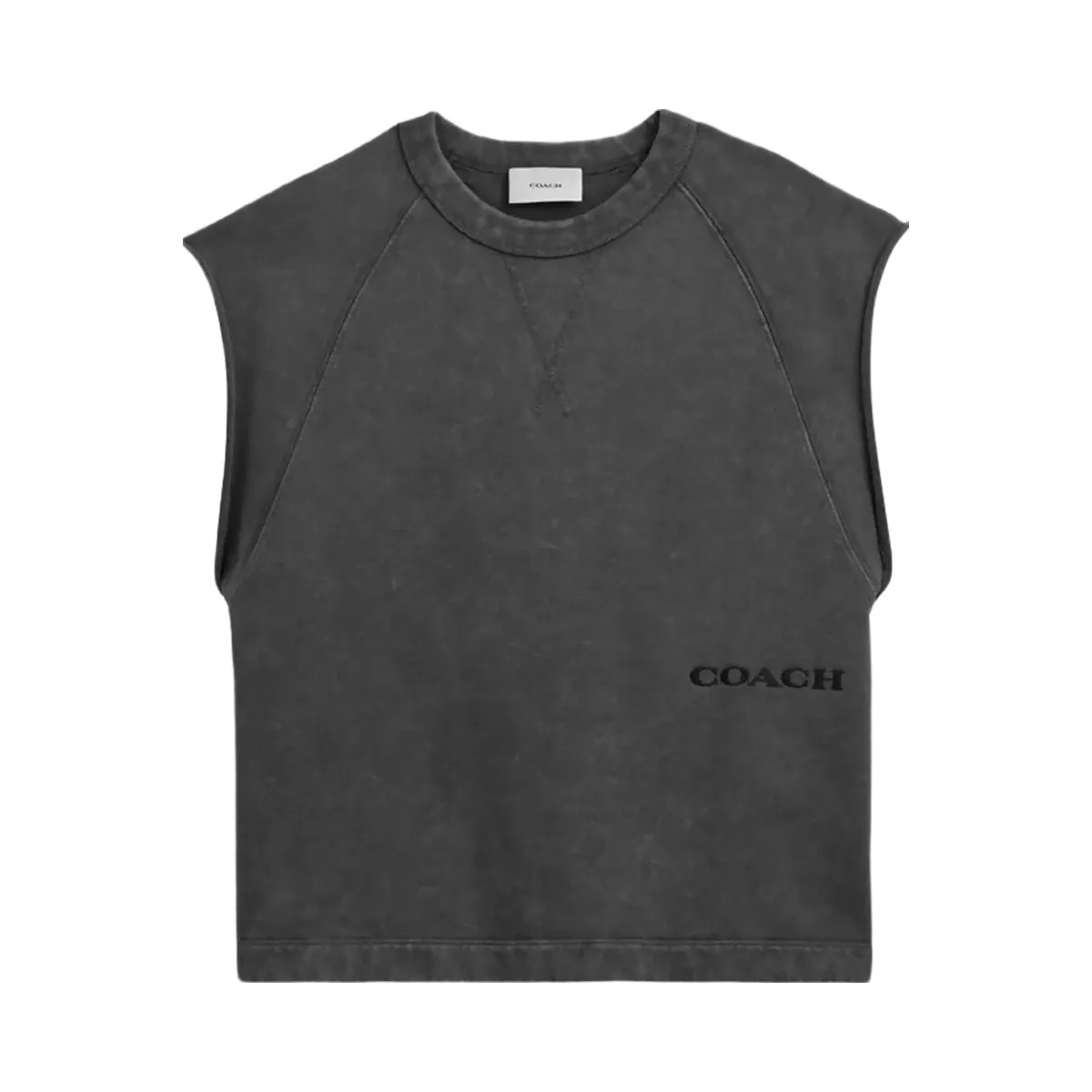 Coach Sleeveless Garment Dye Crewneck Black - HypeFly India View 1