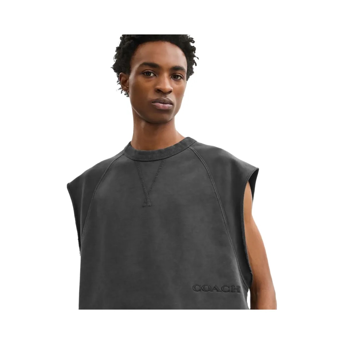 Coach Sleeveless Garment Dye Crewneck Black - HypeFly India View 4