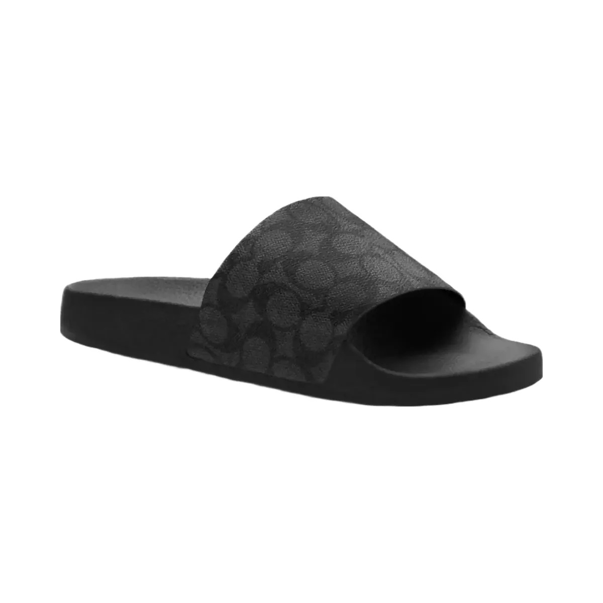 Coach Slide In Signature Canvas in Charcoal Black - HypeFly India View 1
