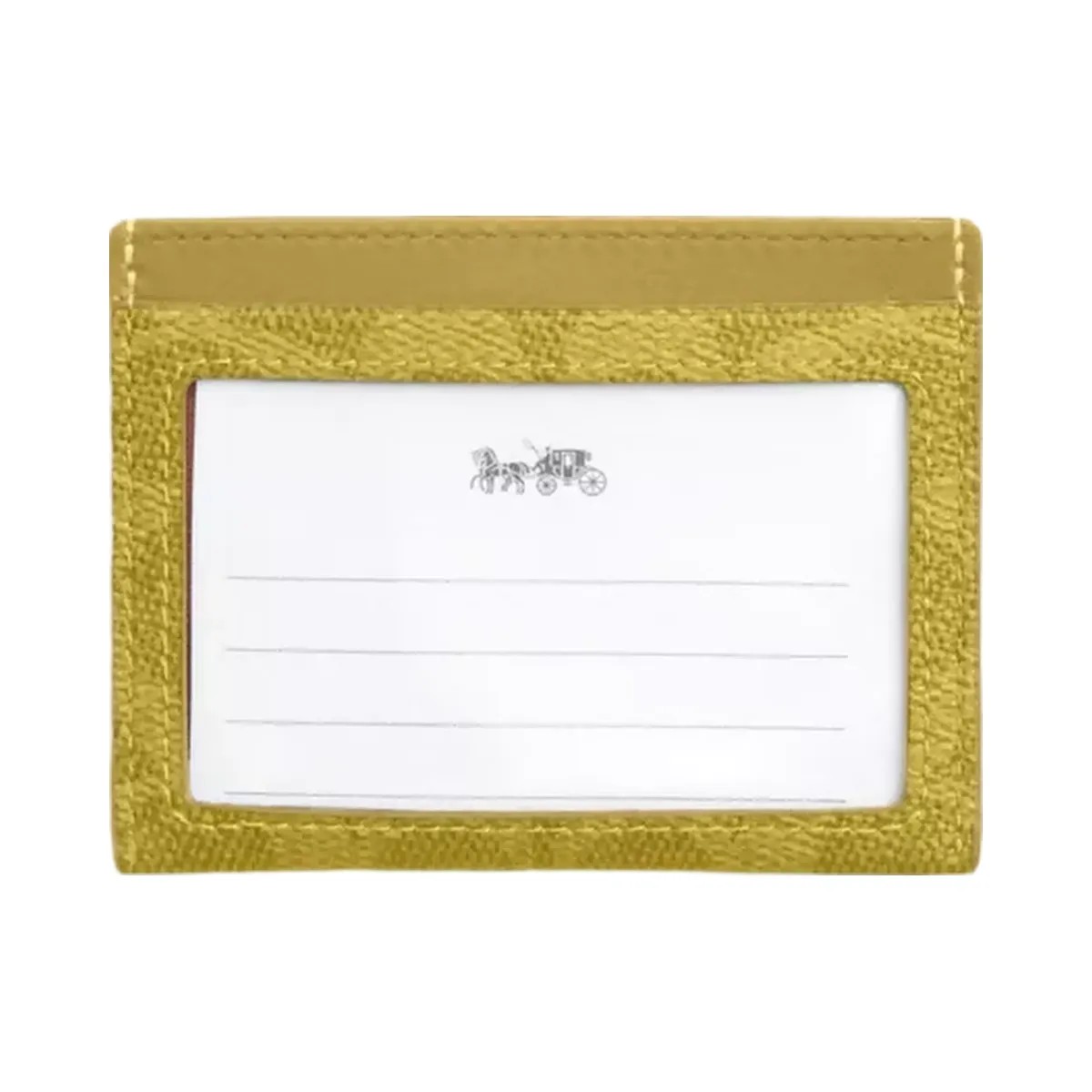 Coach Slim Id Card Case In Signature Canvas in Light Citron - HypeFly India View 2