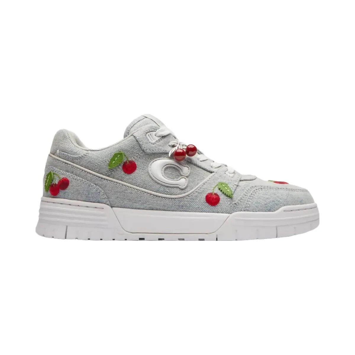 Coach Soho Sneaker With Cherries in Denim Optic White - HypeFly India View 2