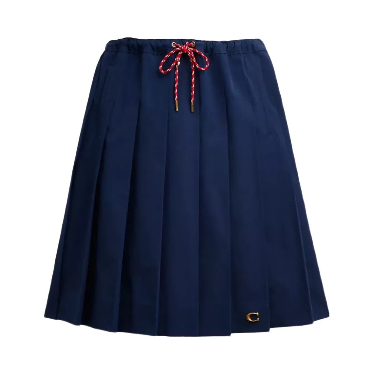 Coach Sporty Pleated Midi Skirt in Navy Blue - HypeFly India View 1