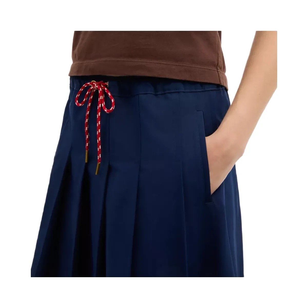 Coach Sporty Pleated Midi Skirt in Navy Blue - HypeFly India View 4