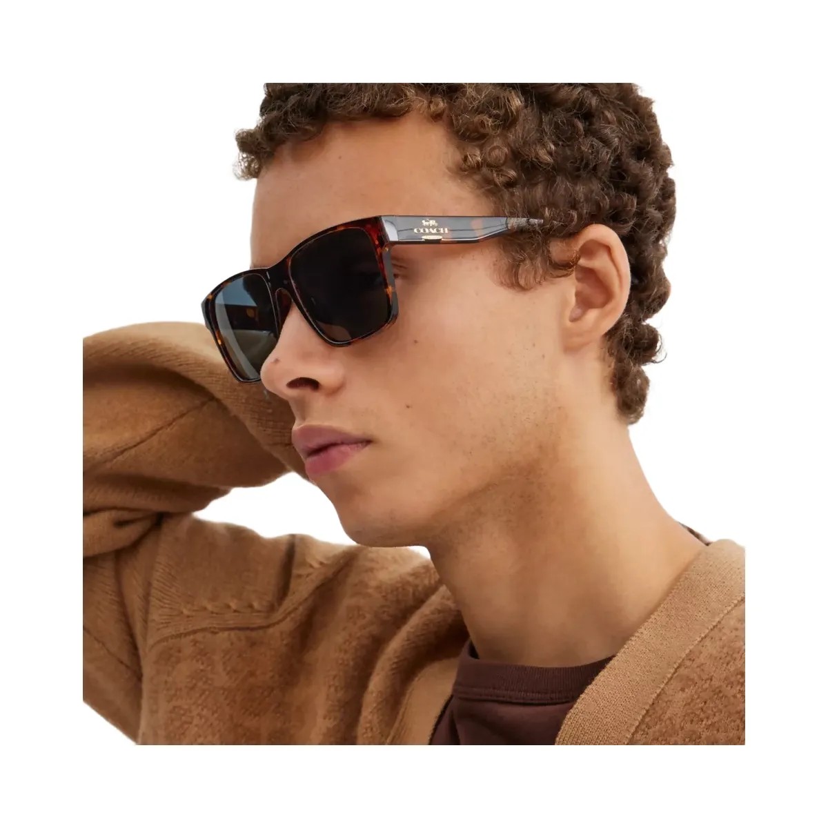 Coach Square Sunglasses in Dark Tortoise - HypeFly India View 2