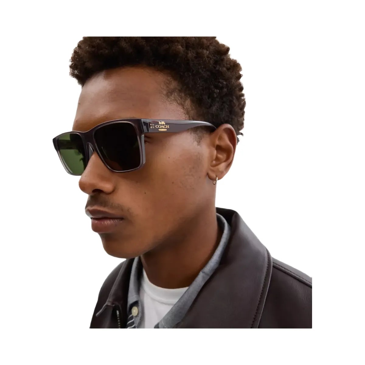 Coach Square Sunglasses in Transparent Gray - HypeFly India View 2