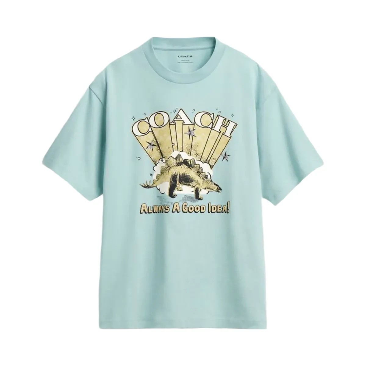 Coach Stegosaurus Relaxed T Shirt In Organic Cotton Blue Haze - HypeFly India View 1
