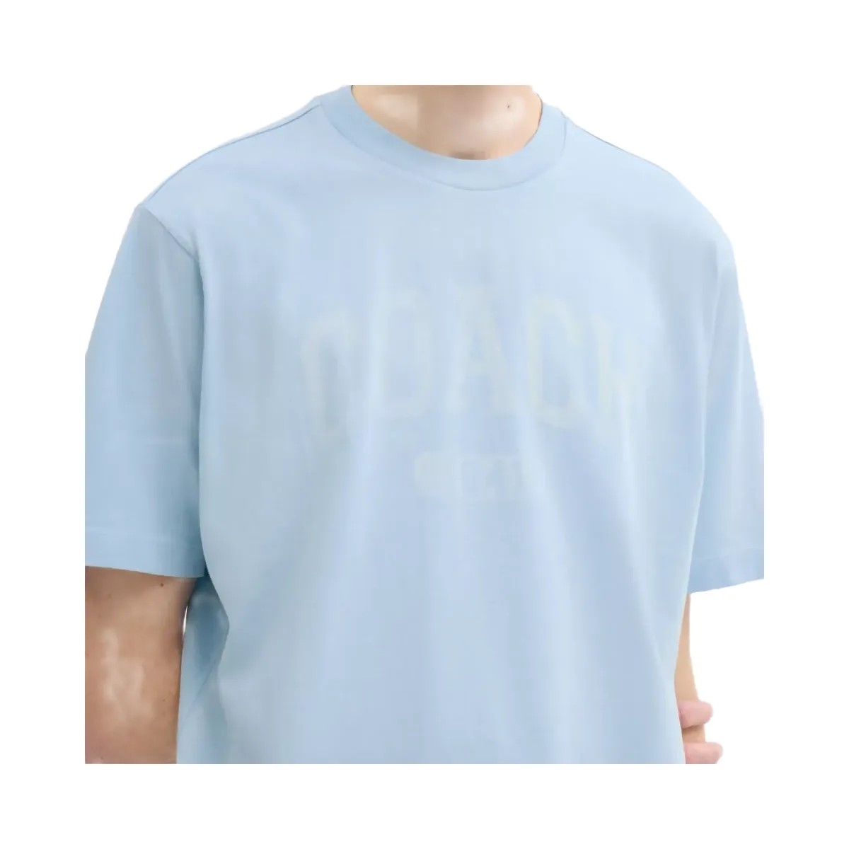 Coach Sun Fade Easy T-Shirt In Organic Cotton in Cerulean Light Blue - HypeFly India View 4