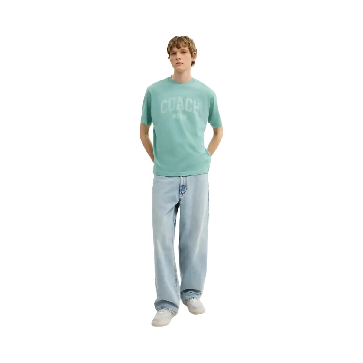 Coach Sun Fade Easy T-Shirt In Organic Cotton in Green - HypeFly India View 2
