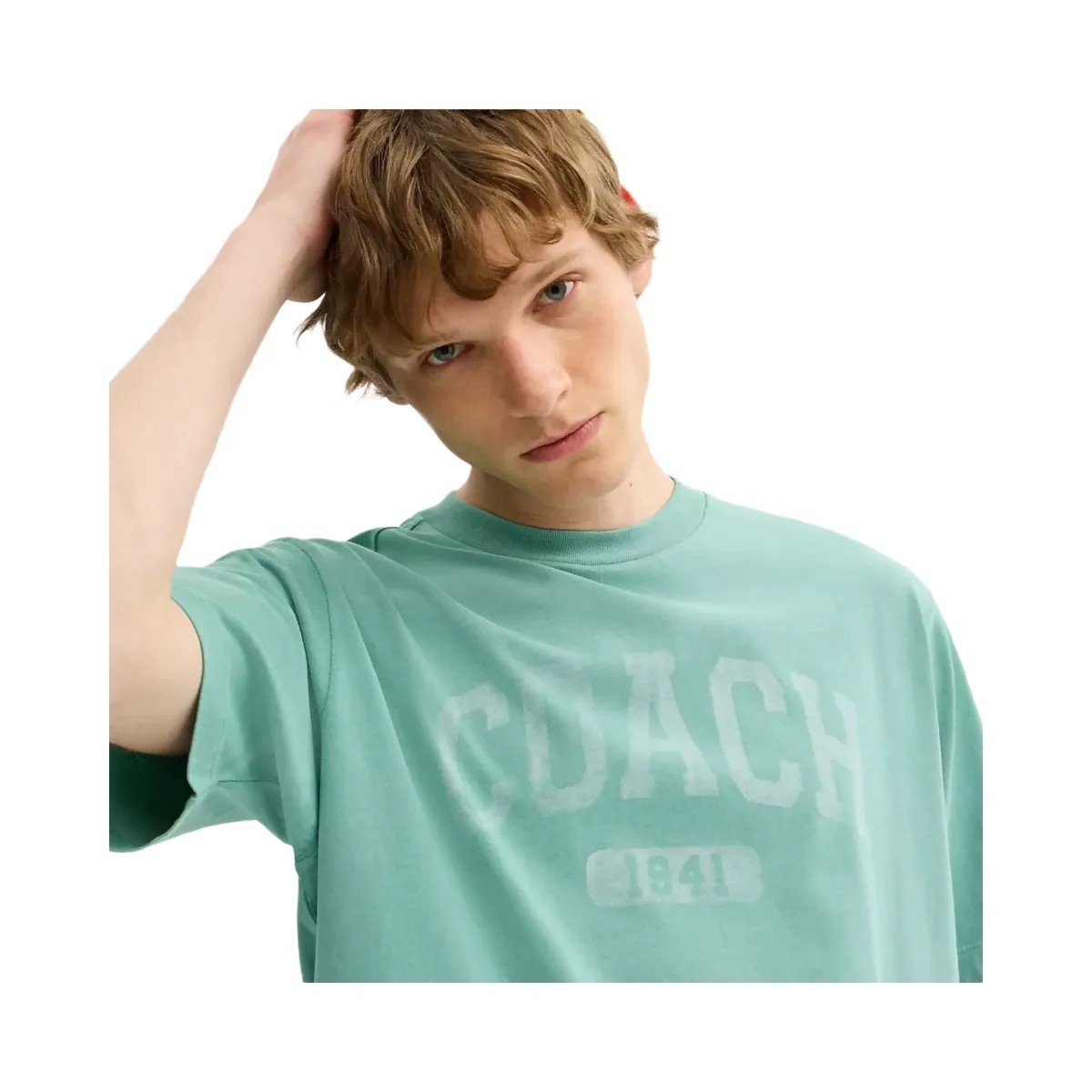 Coach Sun Fade Easy T-Shirt In Organic Cotton in Green - HypeFly India View 4