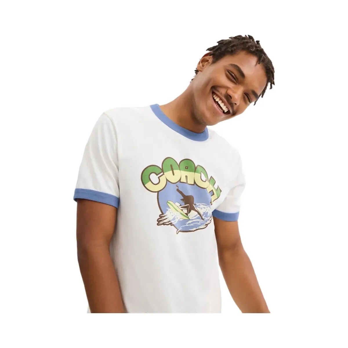 Coach Surf Graphic T Shirt In Organic Cotton White - HypeFly India View 4