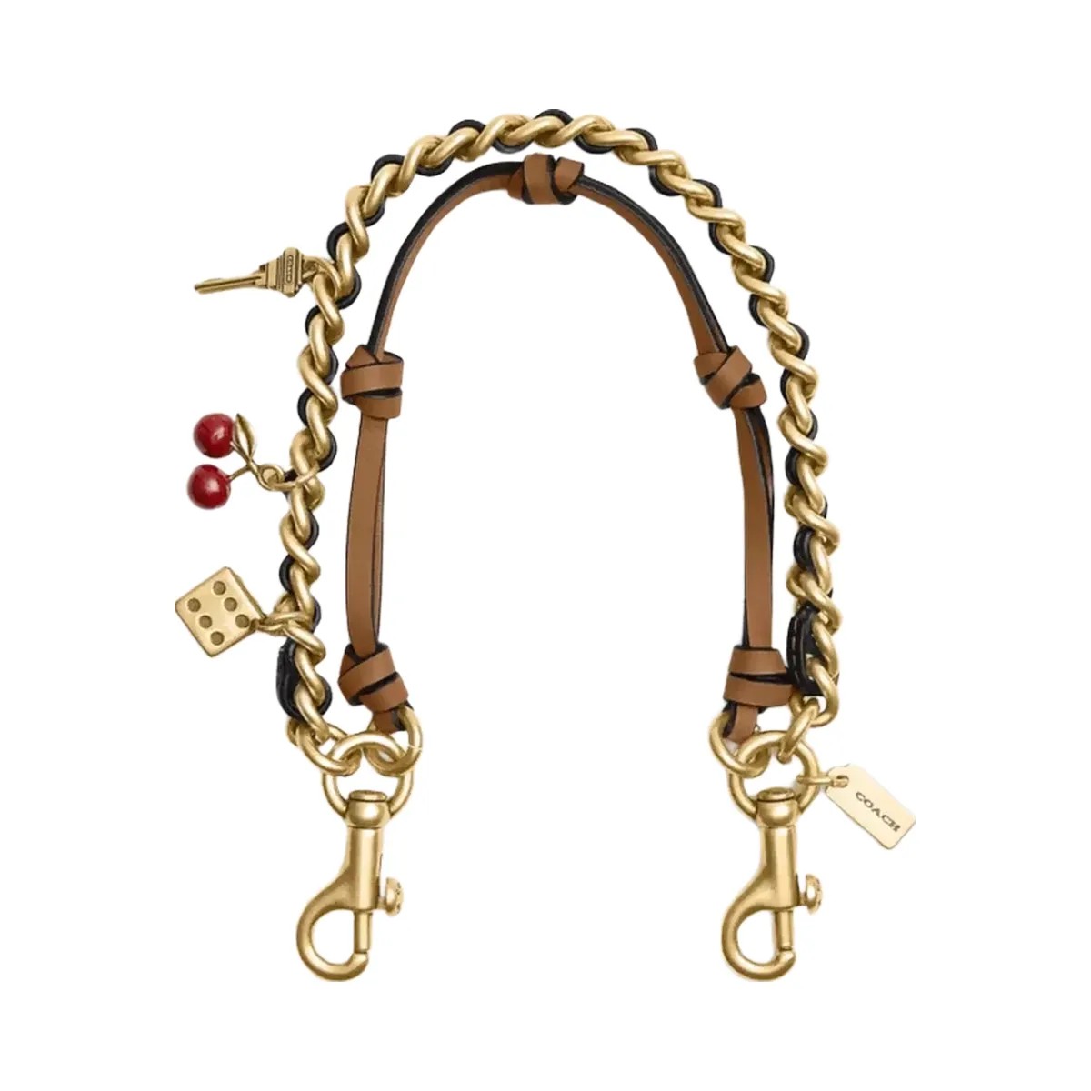 Coach Swag Bag Charm in Brass Maple Honey Brown - HypeFly India View 1