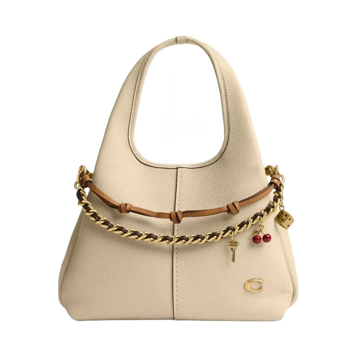 Coach Swag Bag Charm in Brass Maple Honey Brown - HypeFly India View 2