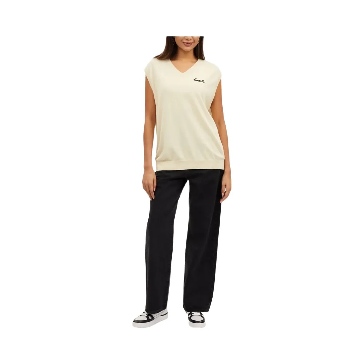 Coach Sweater Vest Cream - HypeFly India View 2